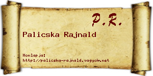 Palicska Rajnald névjegykártya